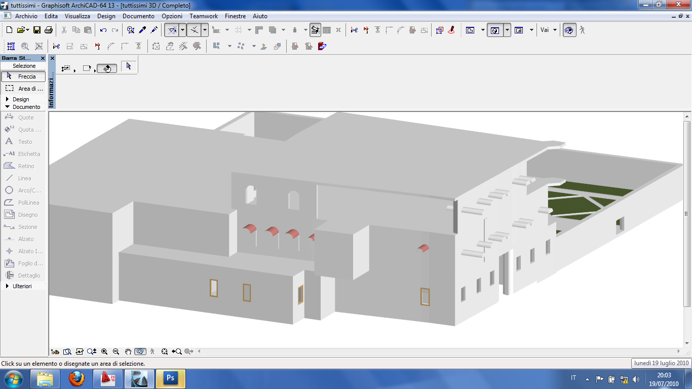 Archicad: impego di operatori booleani per completare le coperture